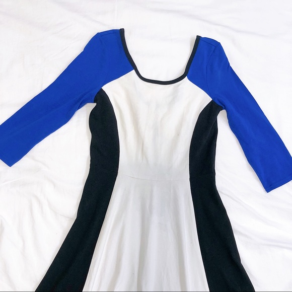 Express Colour Block A-Line Skater Dress - Picture 2 of 7